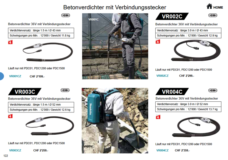 36. Makita Betonverdichter & Rührgeräte